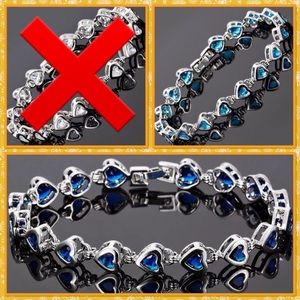 Topaz rhinestone white gold plated tennis bracelet
